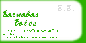 barnabas bolcs business card